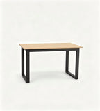 簡約木色鋼架長方形餐枱 Minimalist Wood Rectangle Dining Table