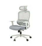 灰色網背頭枕可調節帶轆辦公椅 Grey Mesh Office Chair