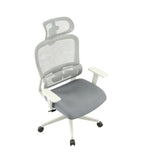 灰色網背頭枕可調節帶轆辦公椅 Grey Mesh Office Chair