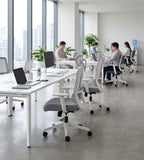 灰色網背頭枕可調節帶轆辦公椅 Grey Mesh Office Chair