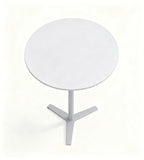 簡約白色金屬腳圓形茶几 Minimalist White Metal Round Coffee Table
