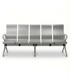 Durable Stainless Steel High-Back Waiting Chair with Armrests