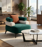 現代綠色貓抓布單座位梳化 Modern Green Fabric Single Sofa