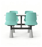 Modern Minimalist Green Slate Steel Frame 4-Seater Fixed School Dining Table