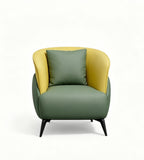 Modern Stylish Yellow-Green PU Leather Single-Seater Sofa