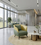 Modern Stylish Yellow-Green PU Leather Single-Seater Sofa
