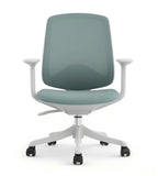 簡約白框網背帶轆辦公椅 Minimalist White Frame Mesh Office Chair