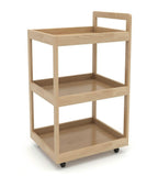 原木色樟子松實木帶轆多層移動幼稚園美工枱 Solid Wood Mobile Kindergarten Art Trolley
