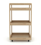 原木色樟子松實木帶轆多層移動幼稚園美工枱 Solid Wood Mobile Kindergarten Art Trolley