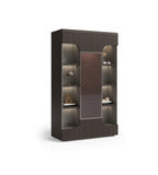 現代深木色高身儲物櫃 Modern Dark Wood Tall Storage Cabinet