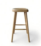 Nordic Natural Ash Wood Backless Bar Stool