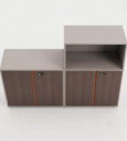 商務胡桃木色木紋雙門帶鎖文件櫃 Business Walnut Lockable Filing Cabinet