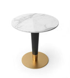 White Marble Two-Tone Stainless Steel Round Conference Table