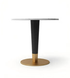 White Marble Two-Tone Stainless Steel Round Conference Table