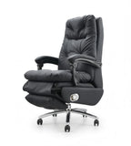 商務黑色真皮手動可躺經理椅 Black Leather Reclining Executive Chair