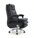 商務黑色真皮手動可躺經理椅 Black Leather Reclining Executive Chair