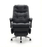 商務黑色真皮手動可躺經理椅 Black Leather Reclining Executive Chair