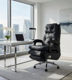 商務黑色真皮手動可躺經理椅 Black Leather Reclining Executive Chair