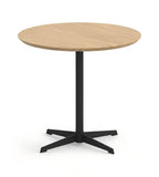 Minimalist Natural Wood Metal Frame Round Coffee Table