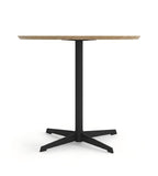 Minimalist Natural Wood Metal Frame Round Coffee Table