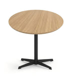 Minimalist Natural Wood Metal Frame Round Coffee Table