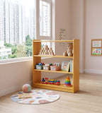 原木色實木開放式多層幼稚園玩具櫃 Simple Solid Wood Kindergarten Toy Cabinet