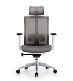 灰白網背帶升降頭枕辦公椅 Grey Mesh Office Chair