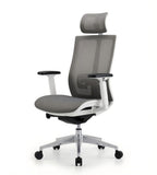 灰白網背帶升降頭枕辦公椅 Grey Mesh Office Chair