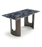 Luxury Sapphire Microcrystalline Stone Rectangular Dining Table
