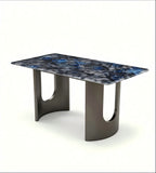 Luxury Sapphire Microcrystalline Stone Rectangular Dining Table
