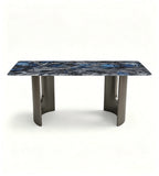 Luxury Sapphire Microcrystalline Stone Rectangular Dining Table