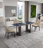 Luxury Sapphire Microcrystalline Stone Rectangular Dining Table