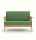 Nordic Minimalist Green Fabric Solid Wood 2-Seater Sofa