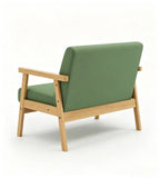 Nordic Minimalist Green Fabric Solid Wood 2-Seater Sofa