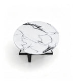 現代白色雲石紋圓形茶几 Modern White Marble Pattern Round Coffee Table