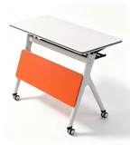 Modern White and Orange Foldable Training Table