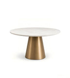 Light Luxury White Sintered Stone Round Dining Table
