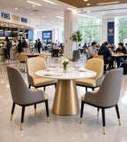 Light Luxury White Sintered Stone Round Dining Table