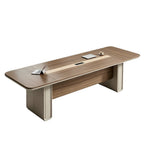 Premium Walnut Rectangular Conference Table with Cable Management