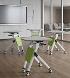 Green, movable, fixable, multifunctional folding table