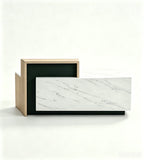 Floating-Look Marble & Wood Reception Desk