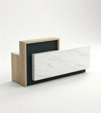 Floating-Look Marble & Wood Reception Desk