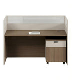 簡約木紋帶屏風員工辦公枱 Minimalist Wood Partition Desk