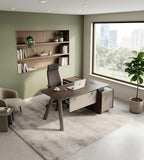 Modern Minimalist Angled-Leg Executive Desk