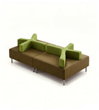 現代創意拼色布藝中島鐵腳辦公梳化 Modern Fabric Island Office Sofa with Metal Legs