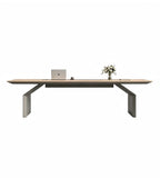 現代淺木色帶線盒會議枱 Modern Light Wood Conference Table