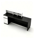 輕奢高級黑白前臺接待台 Luxury minimalist black and white front desk
