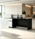 Luxury minimalist black and white front desk