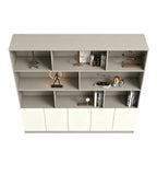 現代灰白色掩門高身書櫃文件櫃 Modern Grey White Tall Bookcase