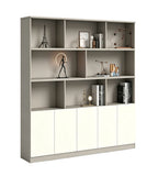 現代灰白色掩門高身書櫃文件櫃 Modern Grey White Tall Bookcase